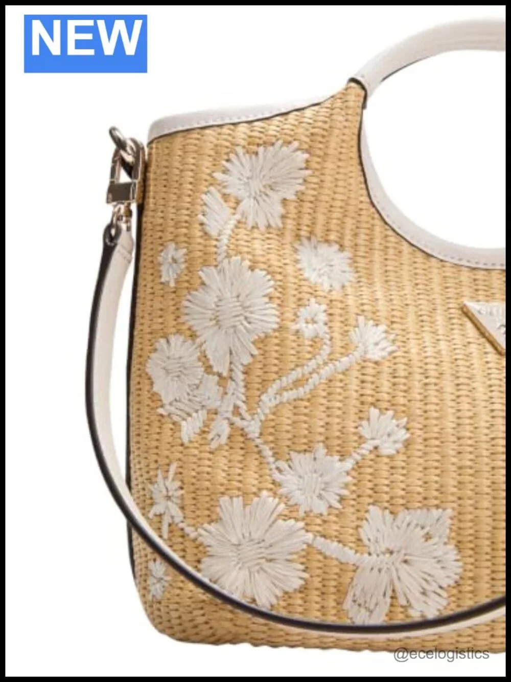 Straw Mini Satchel with Magnetic Closure - GUESS Kirsten Adjustable Crossbody